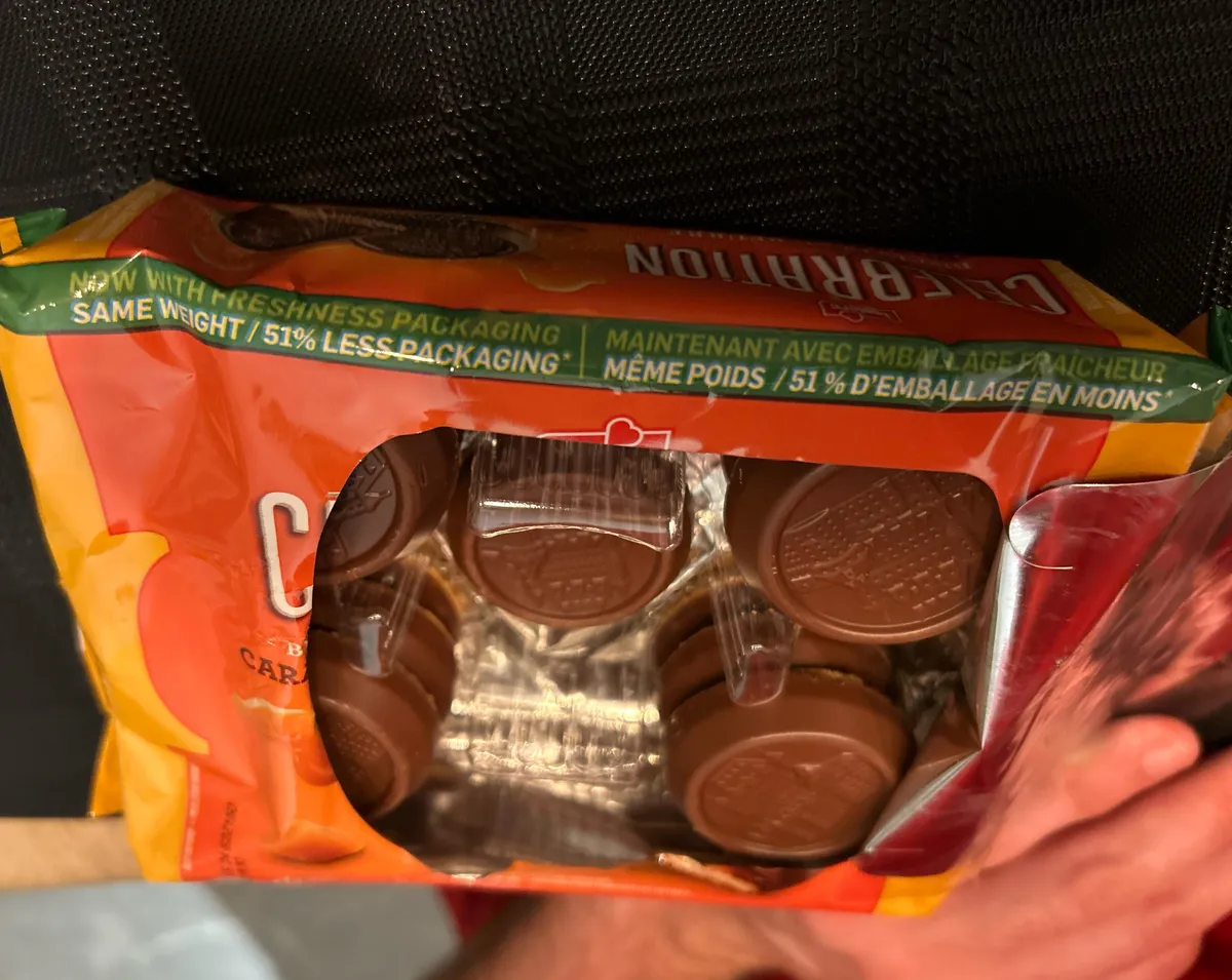 Caramilk cookies — 16ct to 15ct