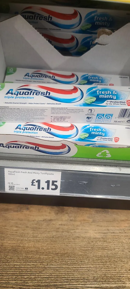 Aquafresh Aquafresh toothpaste — 100ml to 75ml